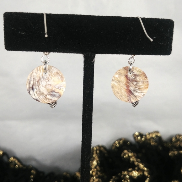 Halloween earrings Witch flying moon pearlescent - Picture 6 of 6